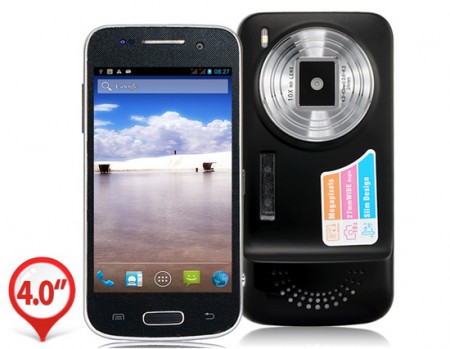 HTM D101 4,0 "táctil 854x480 Android 4.2 Core capacitiva individual SC6820 1.0GHz 256MB RAM y 256MB ROM Smartphone con Bluetooth, Wi-Fi, cámara dual (Negro)  SKU: MH0856B