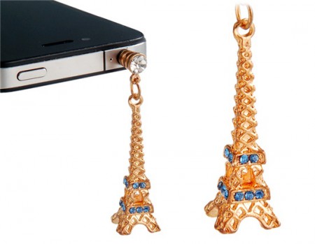 Crystal Torre Eiffel 3,5 mm Plug prueba de polvo para el iPhone, iPad y los teléfonos celulares SKU: IP3738X