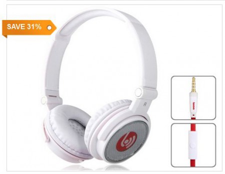 beevo BV-HM710 3,5 mm en la oreja los auriculares plegables con micrófono (blanco) SKU: EP0456W